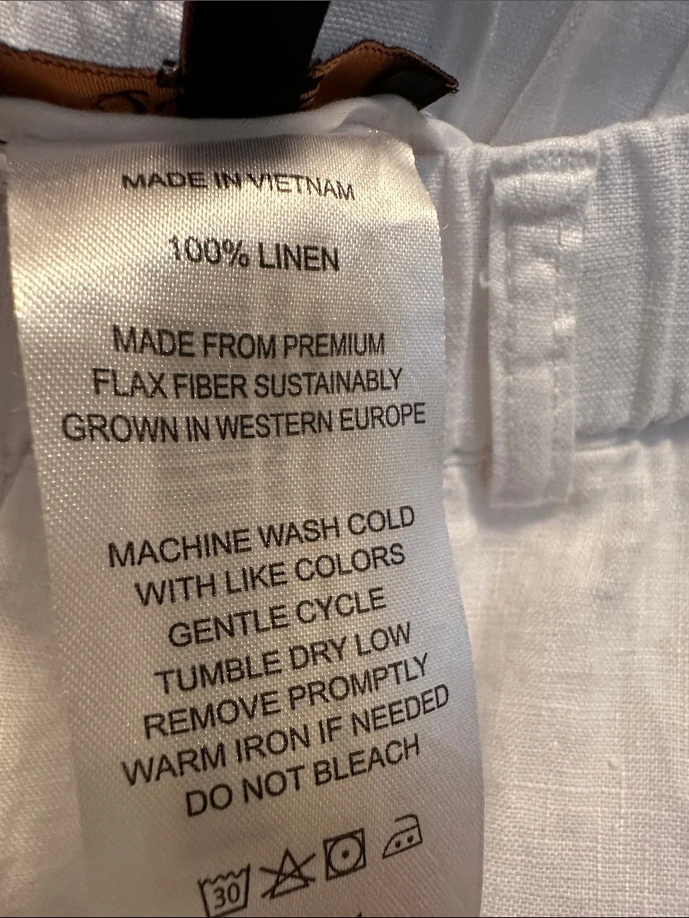 Quince White Cropped Elastic-Waist 100% Linen Women's Pants Vacation XS